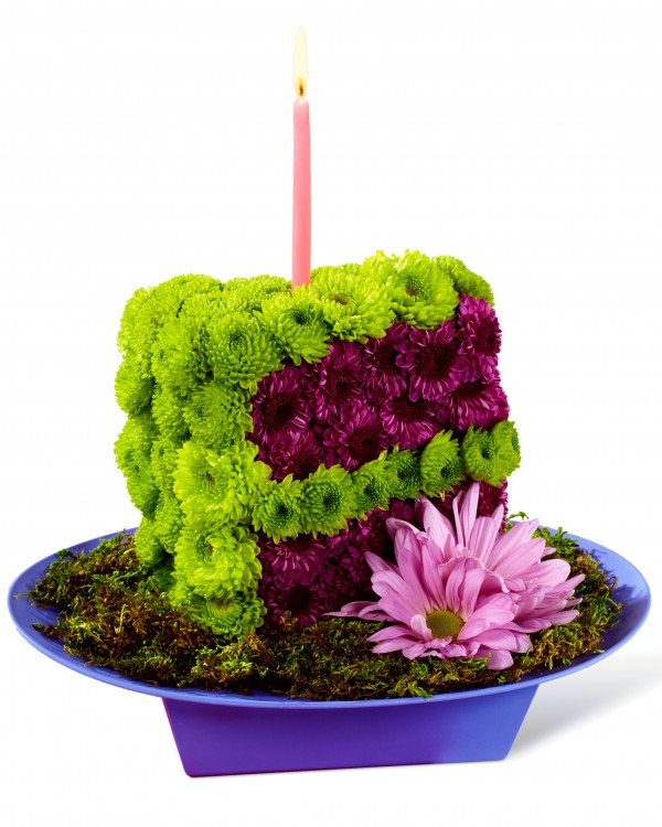 Festive Wishes Floral Cake Slice Birthday Flowers Today Flower